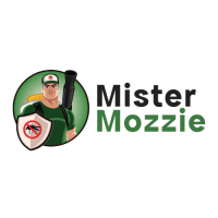 Cartoon pest control technician with shield and spray gun for pest prevention.